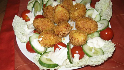 Sýrové krokety s kukuřičnými křupínky