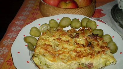 Těstoviny s uzeným, brokolicí, nivou a zakysanou smetanou, Těstoviny s uzeným masem, brokolicí, nivou a zakysanou smetanou