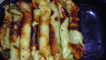 Zapékané palačinky se špenátem a sýrem