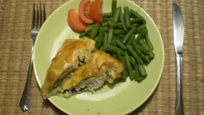 Pangasius v listovém těstě