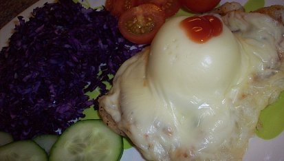 Kuřecí prso s broskví a sýrem-"dietně"