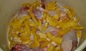 Výtečné kuřecí na pomerančích (na maso nakrájíme papriky...)