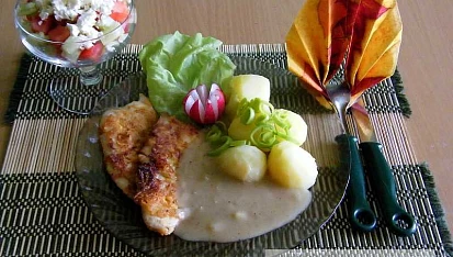Přírodní řízky s hořčičnou omáčkou