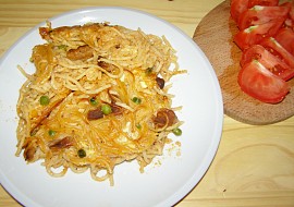 Zapékané špagety s vepřovým masem