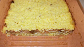 Rýžový nákyp s jablky, Rýžový nákyp se strouhanými jablky, pečený v římském hrnci.