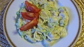 Tortelliny s pórkem v sýrové omáčce