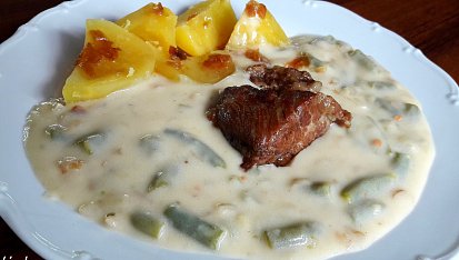 Fazolkové lusky na smetaně