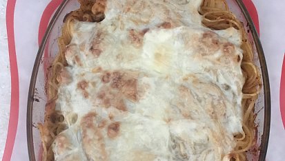 Zapečené špagety s masem a omáčkou, Zapečené špagety 