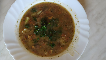 Bramboračka s čerstvými houbami