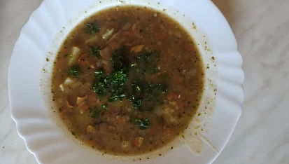 Bramboračka s čerstvými houbami
