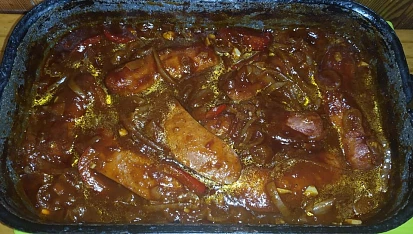 Buřty na černém pivu (na grilu)