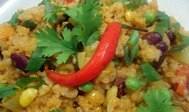 Mexická rýže s fazolemi a zeleninou