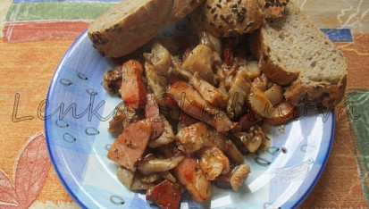 Hlíva se slaninou