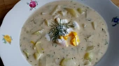 Patizonová polévka s koprem a zakysankou