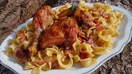 Nedělní kuře s těstovinami