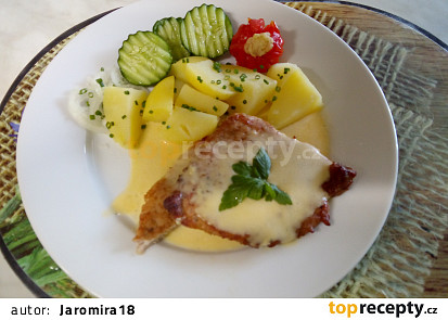 Grilovaná kotleta s krémovou omáčkou