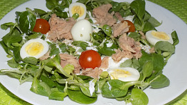 Polníčkový salát s křepelčími vajíčky