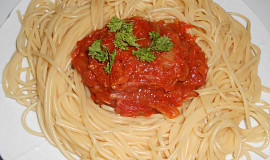 Bezvaječné špagety s cuketovou směsí  (Dělená strava podle LK - Kytičky + zelenina)