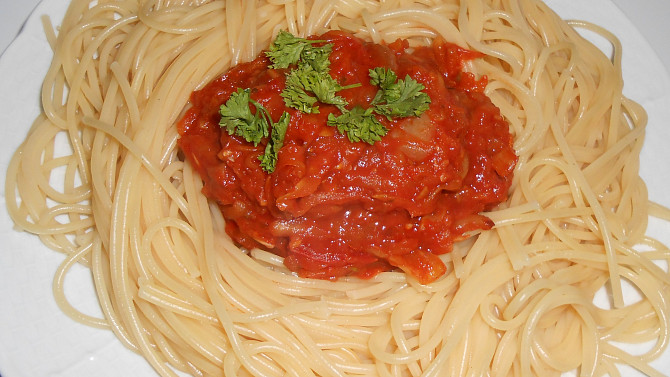 Bezvaječné špagety s cuketovou směsí  (Dělená strava podle LK - Kytičky + zelenina), Špagety s cuketovou směsí  /Dělená strava podle LK - Kytičky+zelenina/