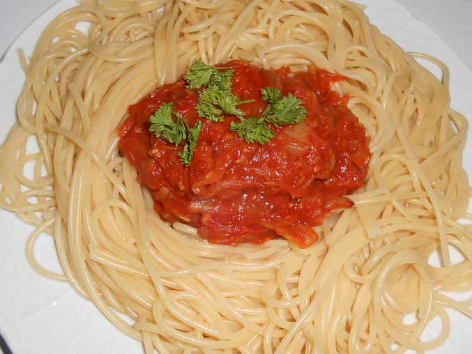 Bezvaječné špagety s cuketovou směsí  (Dělená strava podle LK - Kytičky + zelenina), Špagety s cuketovou směsí  /Dělená strava podle LK - Kytičky+zelenina/
