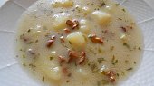 Bílá polévka s liškami / kuřátky (Dělená strava podle LK - Kytičky + zelenina)