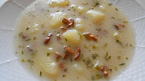 Bílá polévka s liškami / kuřátky (Dělená strava podle LK - Kytičky + zelenina)