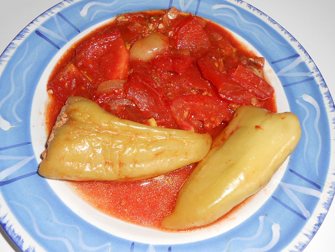 Plněné letní papriky  (Dělená strava podle LK - zvířata), plněné letní papriky