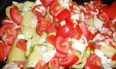 Plněné letní papriky  (Dělená strava podle LK - zvířata), letní papriky na plechu před pečením