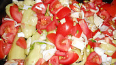 Plněné letní papriky  (Dělená strava podle LK - zvířata), letní papriky na plechu před pečením