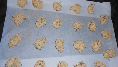 Cookies se sekanou čokoládou, Cookies před pečením