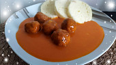 Rajská omáčka s karbanátkem (Místo karbanátků koule)