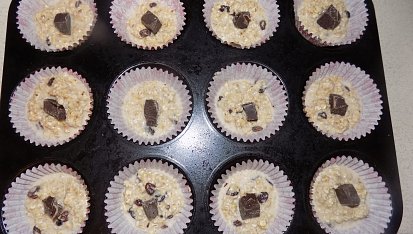 Vločkové muffiny s čokoládou