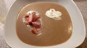 Žampionová krémová polévka se slaninou