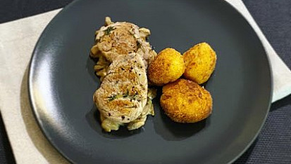 Panenka na žampionovém lůžku s kroketami