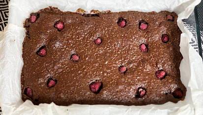 Brownies s malinami