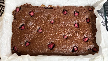 Brownies s malinami