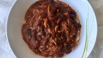 Chilli z červených a černých fazolí - vegan