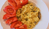 Vepřová játra na cibulce s vejci  (Dělená strava podle LK - Zvířata) (restovaná játra s míchanými vejci - SPLK)