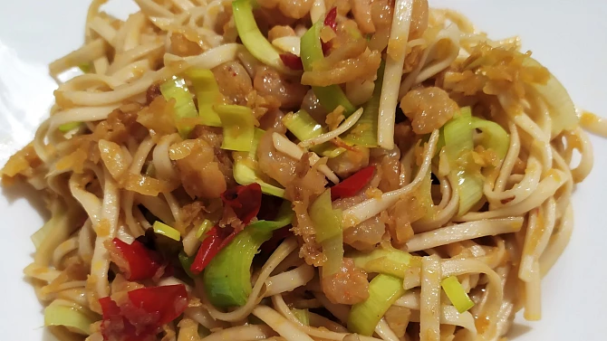 Japonské UDON nudle s krevetami