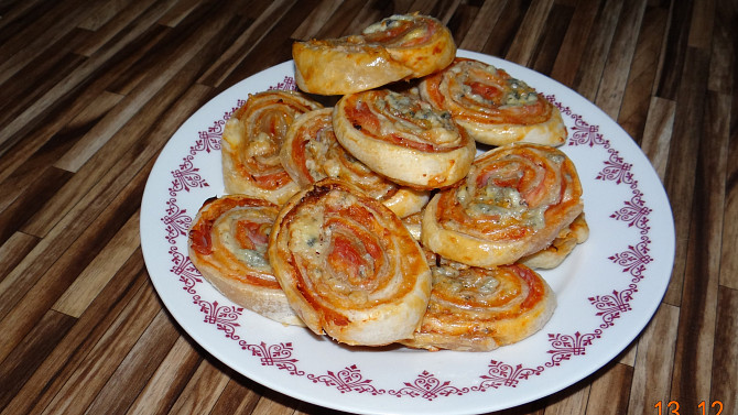 Sýrové šneky, Sýrové šneky z 1 listového těsta