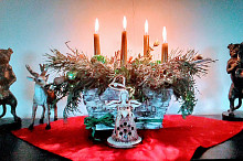 Adventní svícen s muzikanty