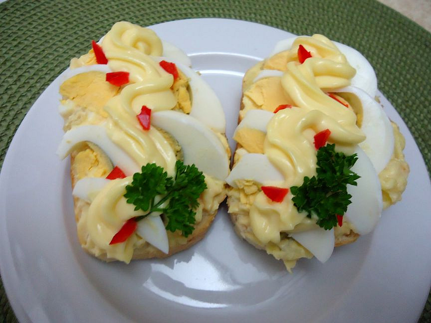 Retro chlebíčky - vajíčkové