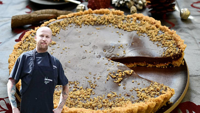 Nepečený koláč s višňovým džemem a čokoládou, Nepečený koláč s višňovým džemem a čokoládou