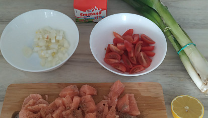 Smetanové gnocchi s lososem, Základní suroviny