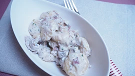 Gnocchi s parmskou šunkou a lučinou