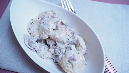Gnocchi s parmskou šunkou a lučinou