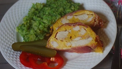 Zapékané kuřecí ve slaninovém kabátku