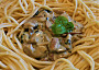 Špagety s bazalkovými houbami  (Dělená strava podle LK - Kytičky + zelenina)