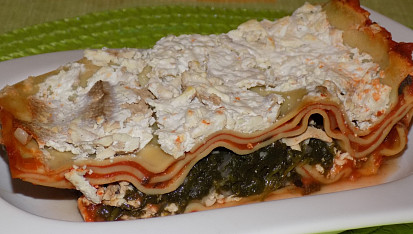 Špenátovo-rajčatové lasagne