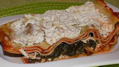 Špenátovo-rajčatové lasagne